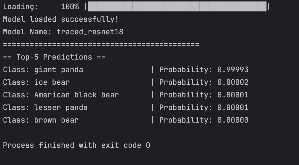 DJL ResNet result example on image classification