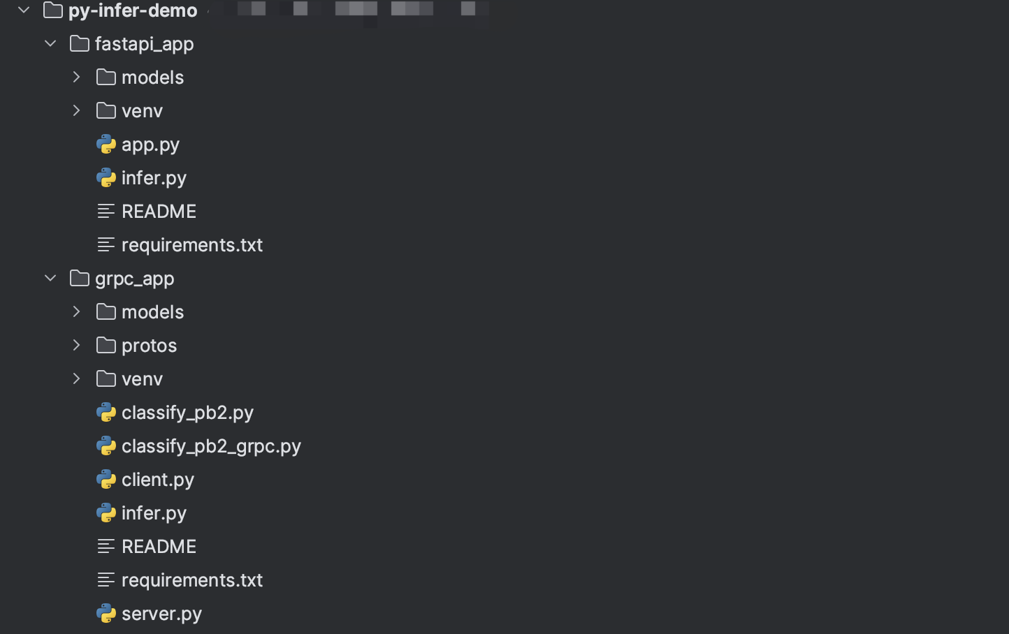 Project Structure for Python Inference Service with FastAPI and gRPC